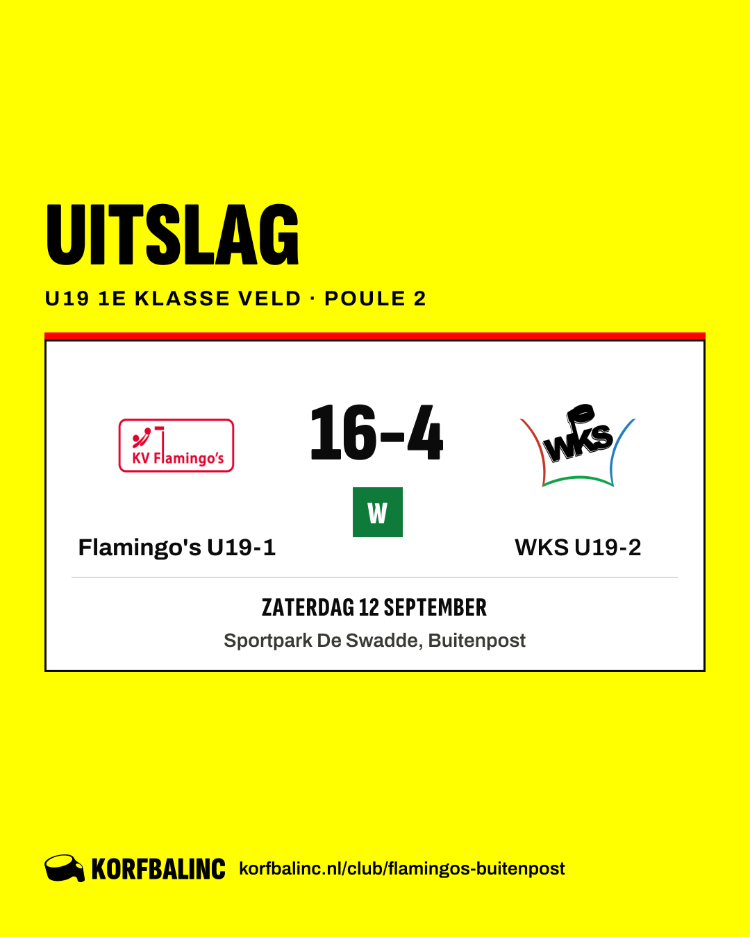 Flamingo's U19-1 - WKS U19-2
