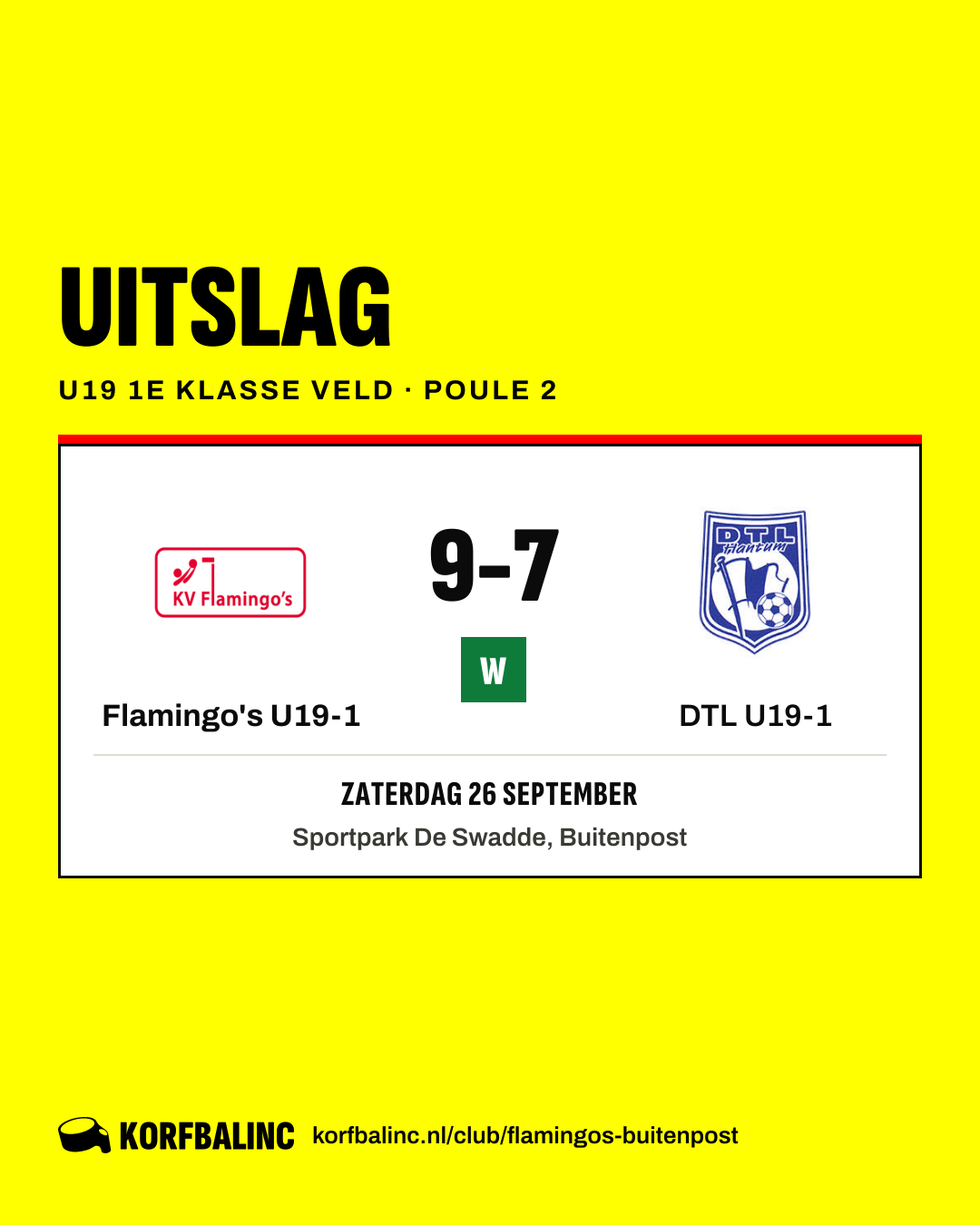 Flamingo's U19-1 - DTL U19-1