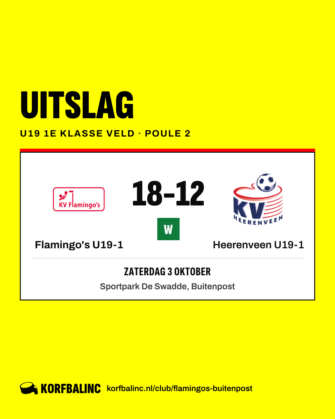 Flamingo's U19-1 - Heerenveen U19-1