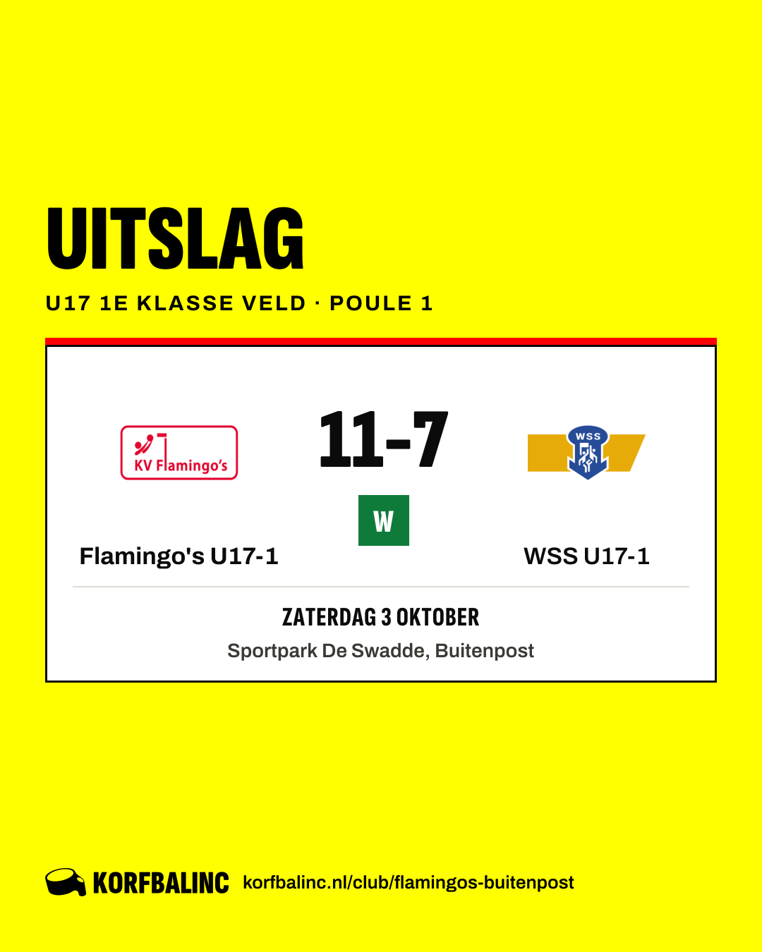 Flamingo's U17-1 - WSS U17-1