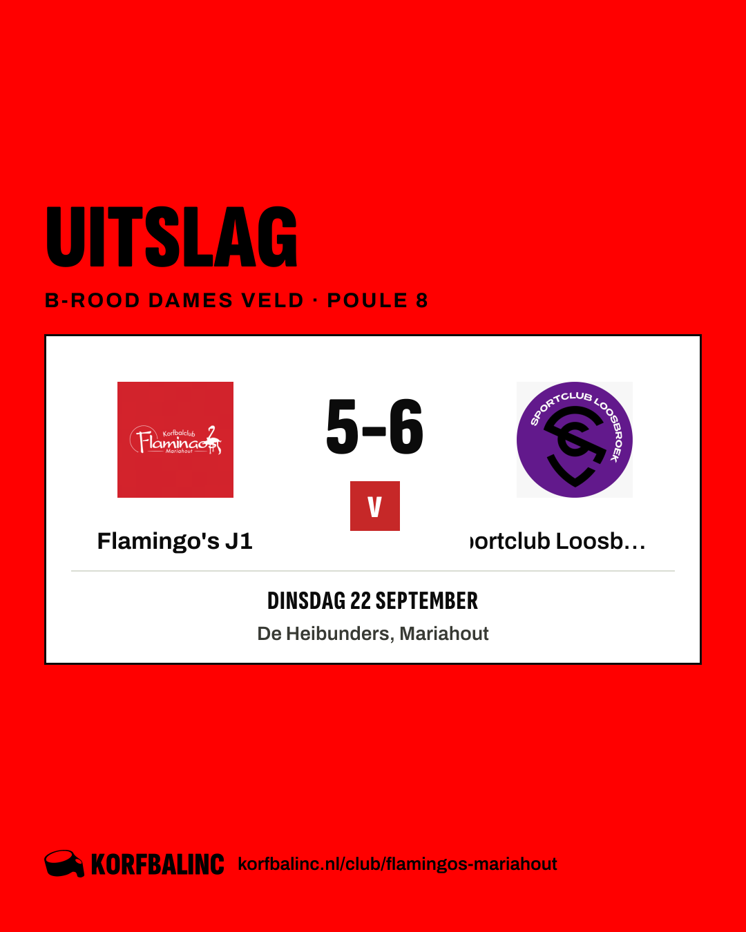 Flamingo's J1 - Sportclub Loosbroek J2