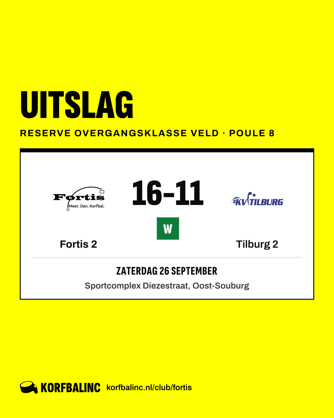 Fortis 2 - Tilburg 2