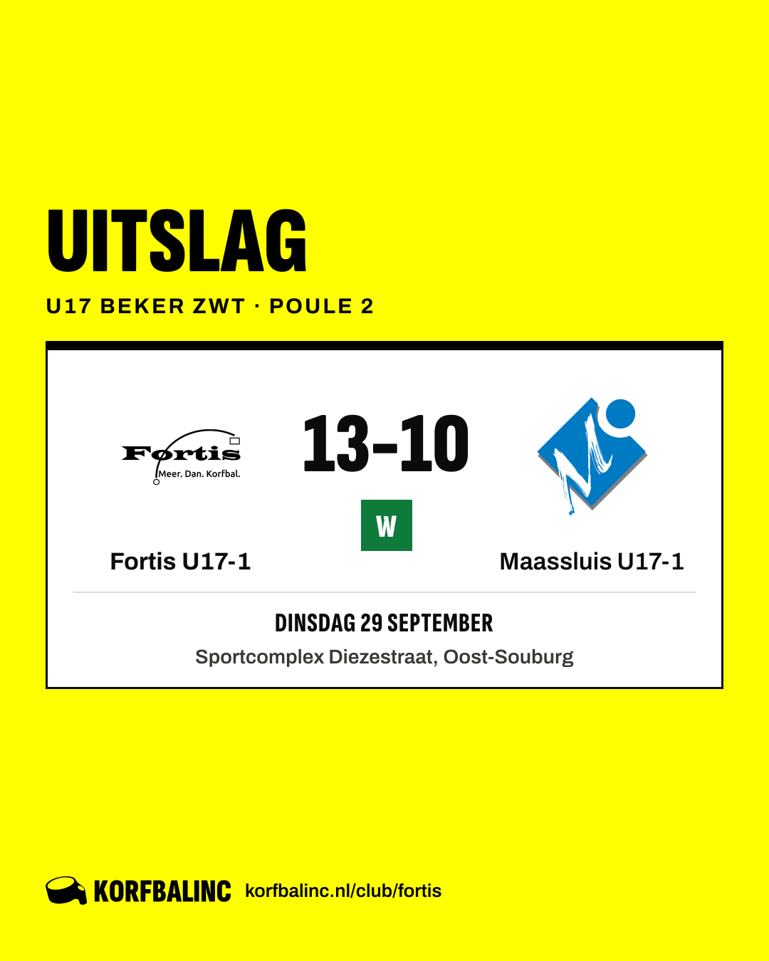Fortis U17-1 - Maassluis U17-1