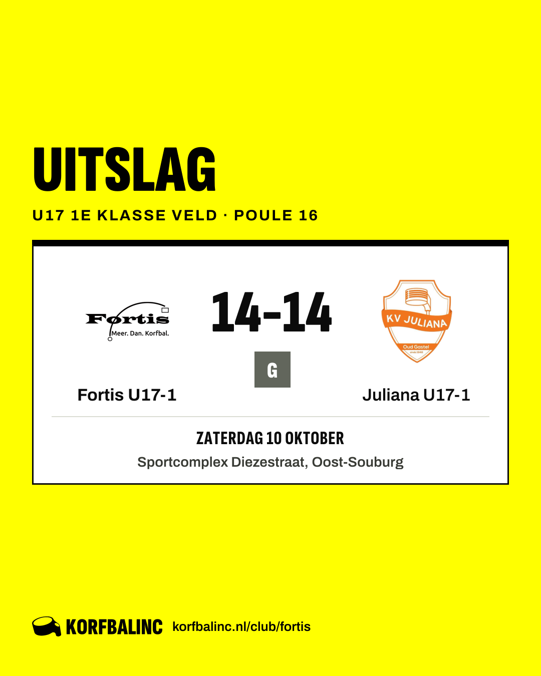 Fortis U17-1 - Juliana U17-1