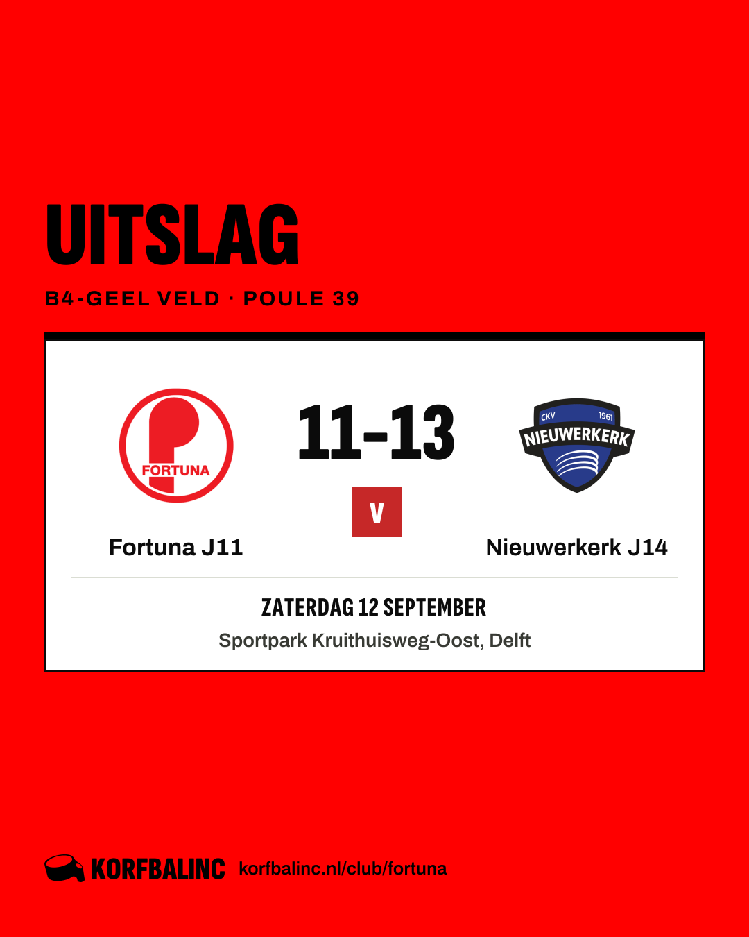 Fortuna J11 - Nieuwerkerk J14
