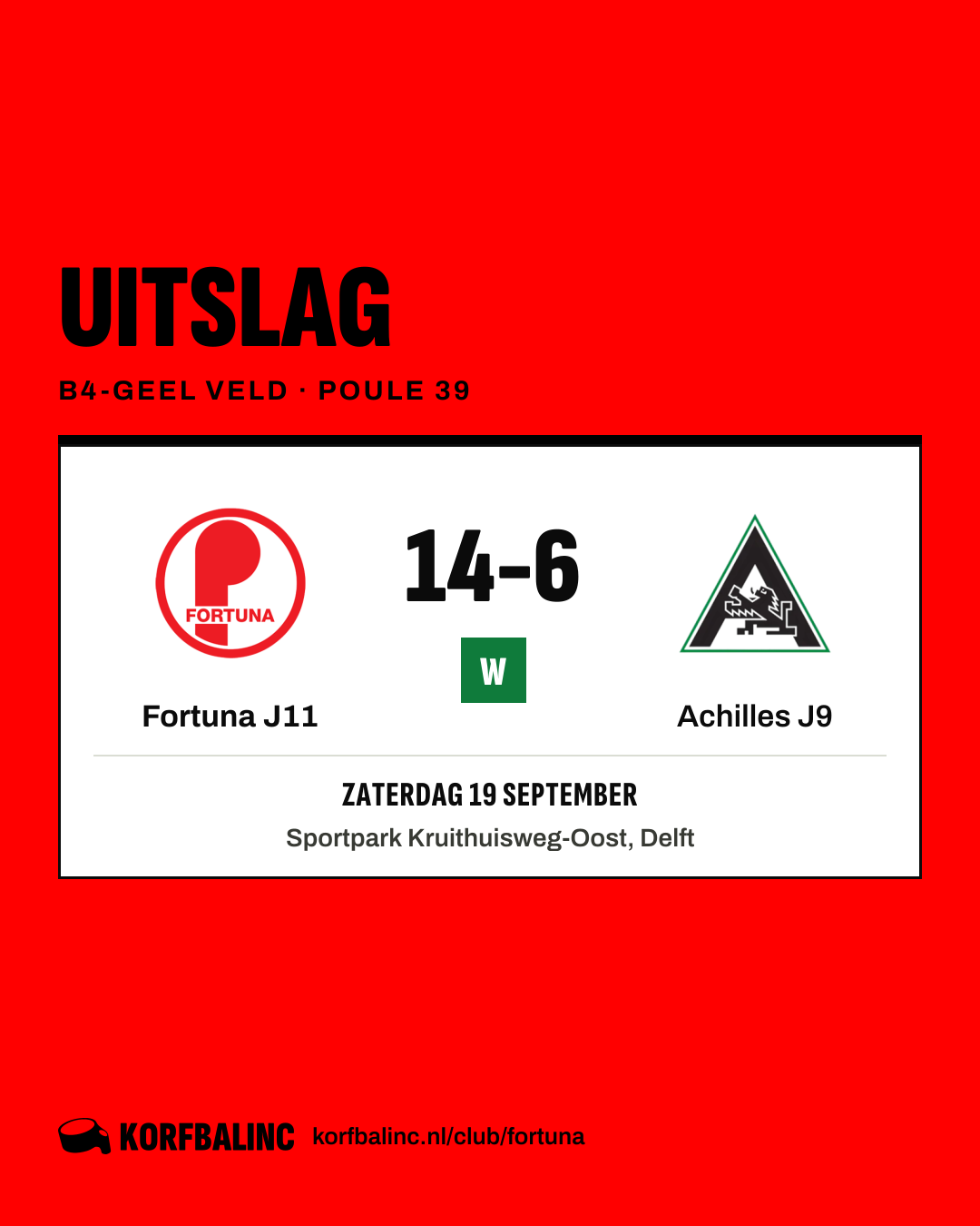 Fortuna J11 - Achilles J9