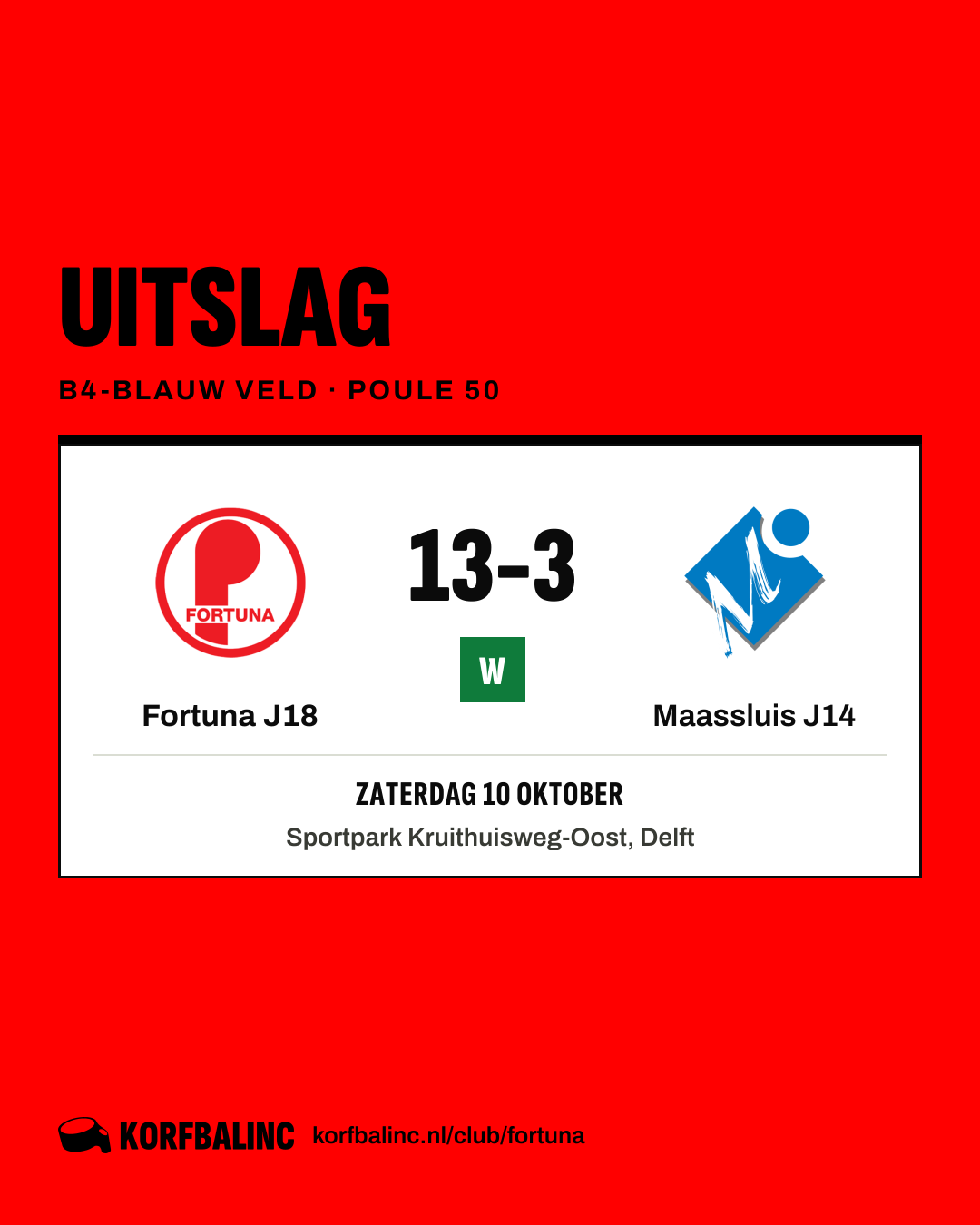 Fortuna J18 - Maassluis J14
