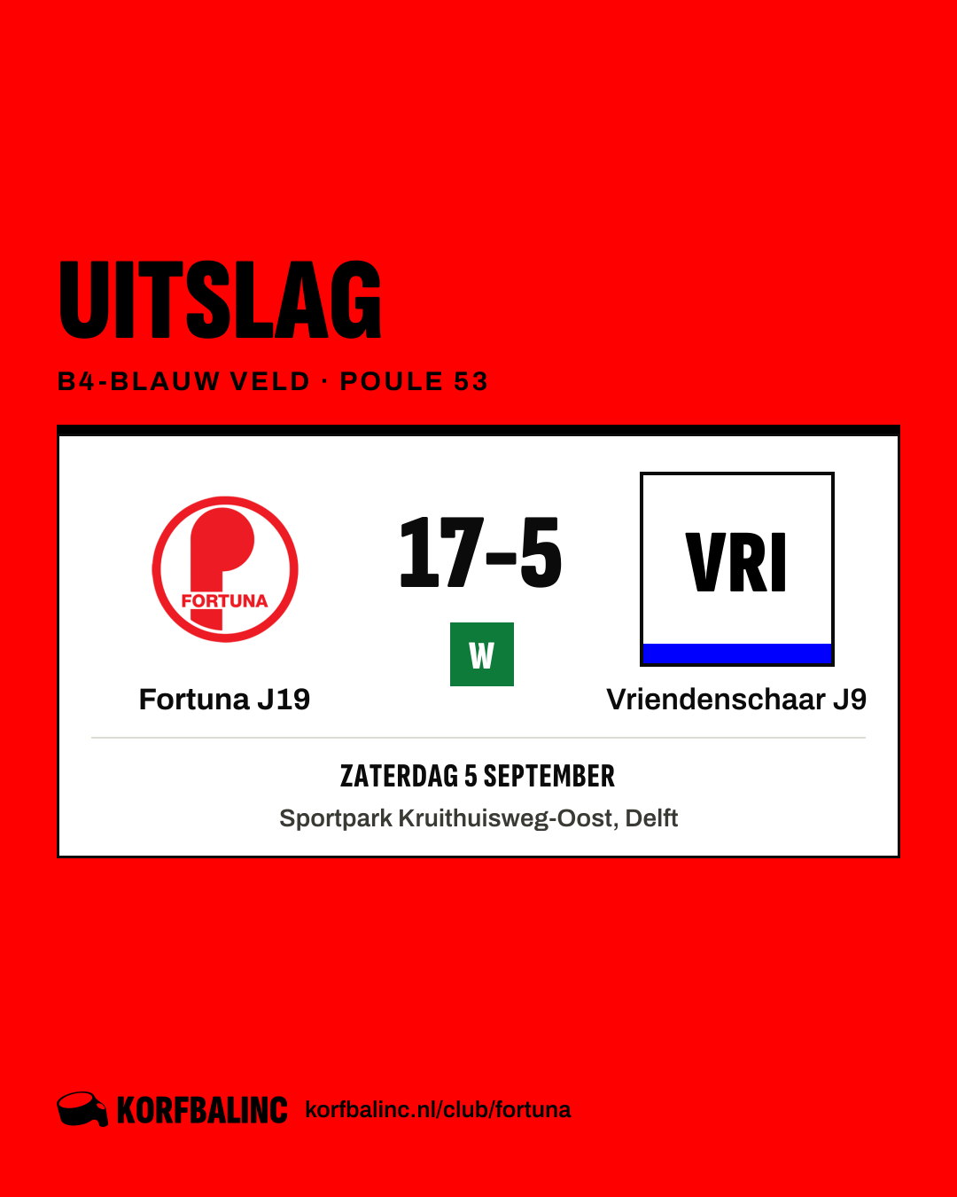 Fortuna J19 - Vriendenschaar J9