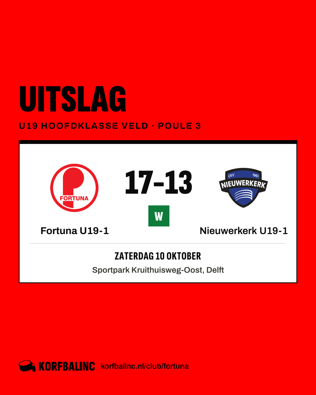 Fortuna U19-1 - Nieuwerkerk U19-1