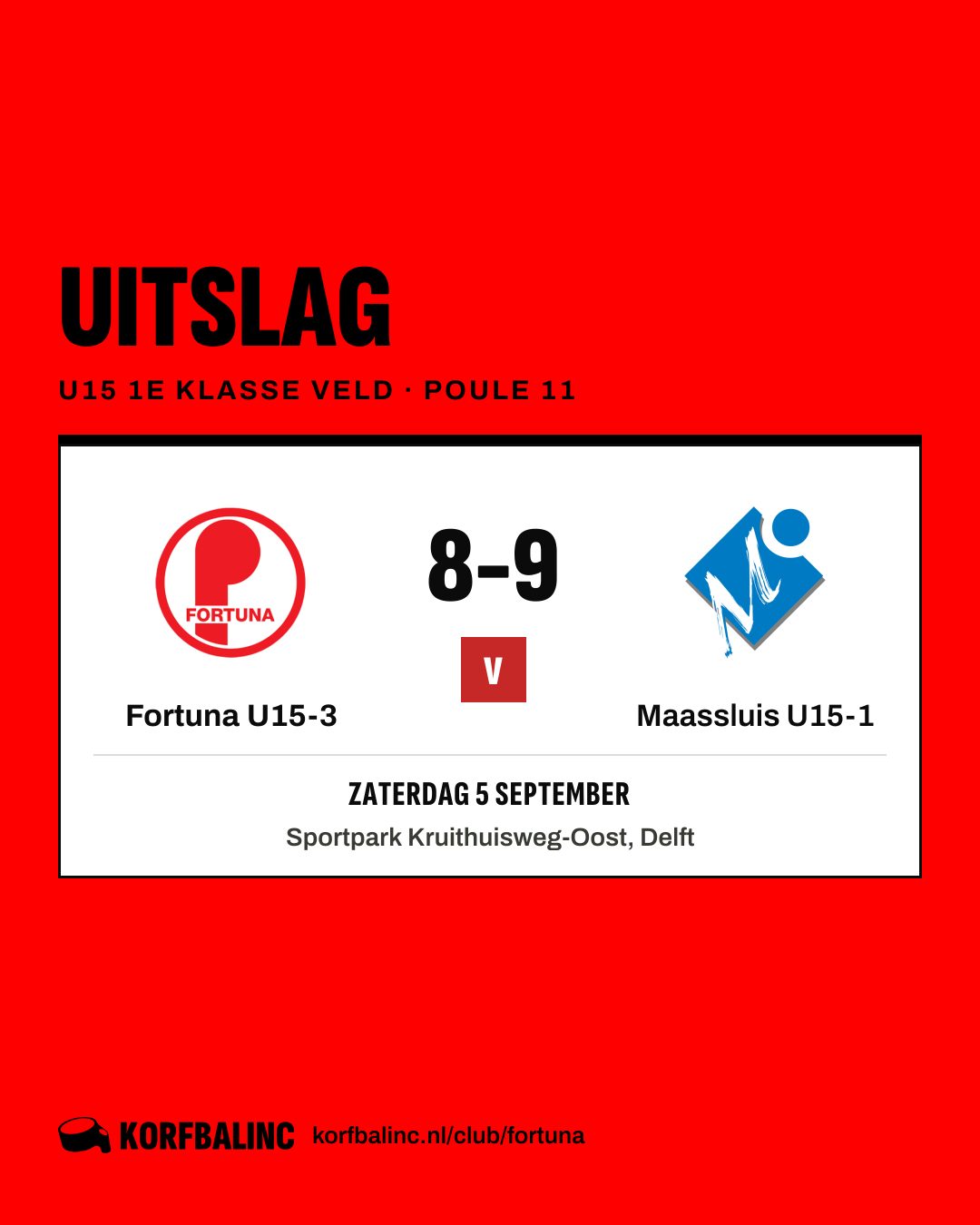 Fortuna U15-3 - Maassluis U15-1