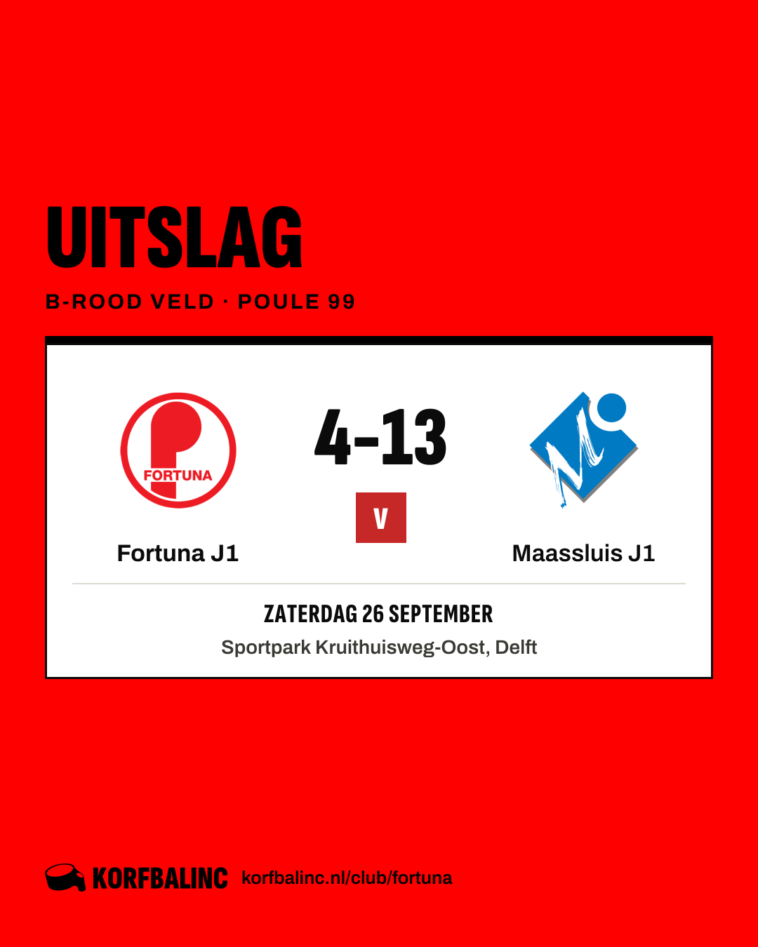 Fortuna J1 - Maassluis J1