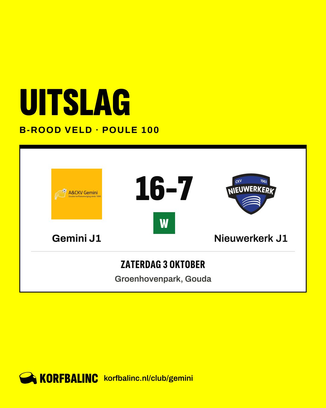 Gemini J1 - Nieuwerkerk J1