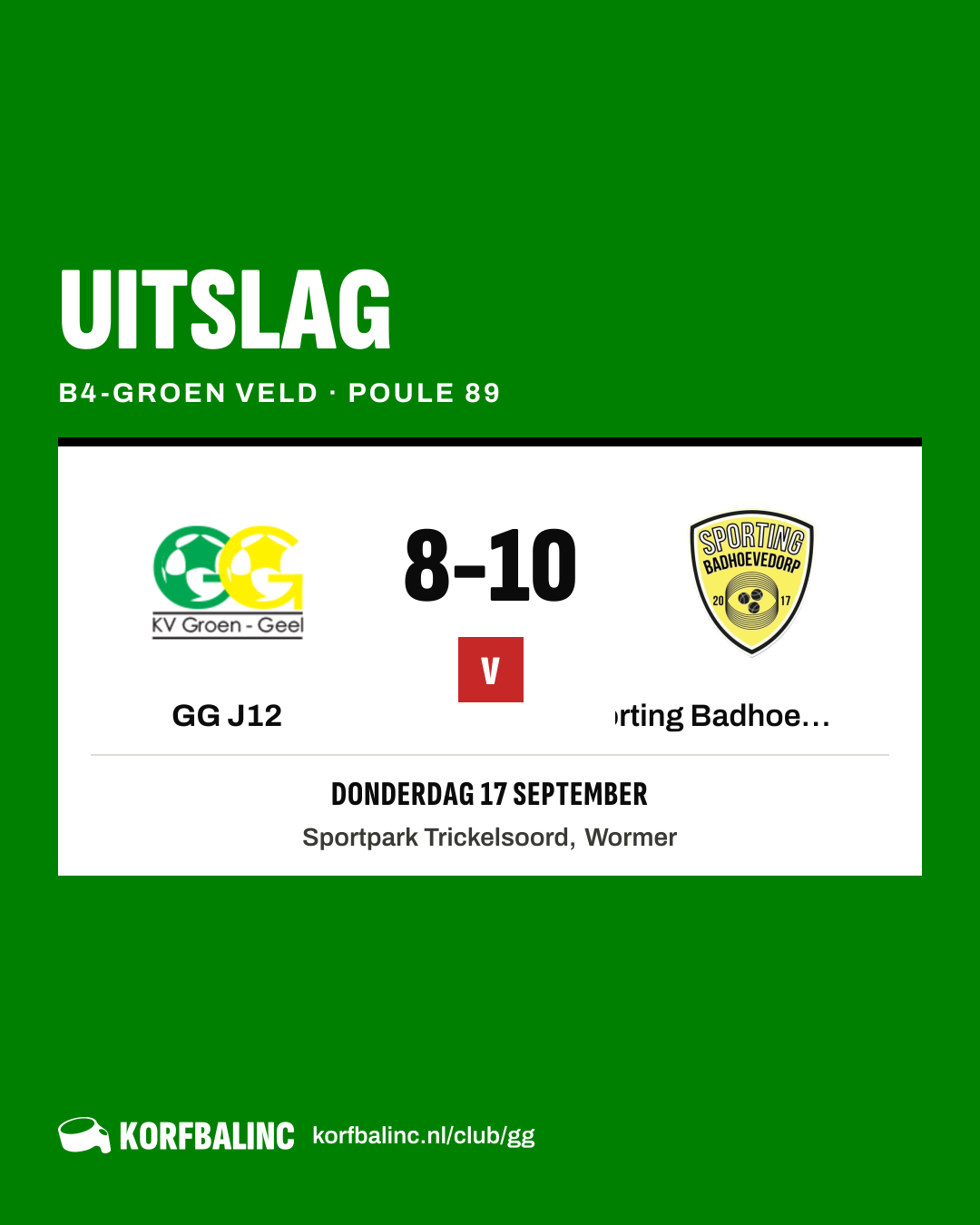 GG J12 - Sporting Badhoevedorp J5