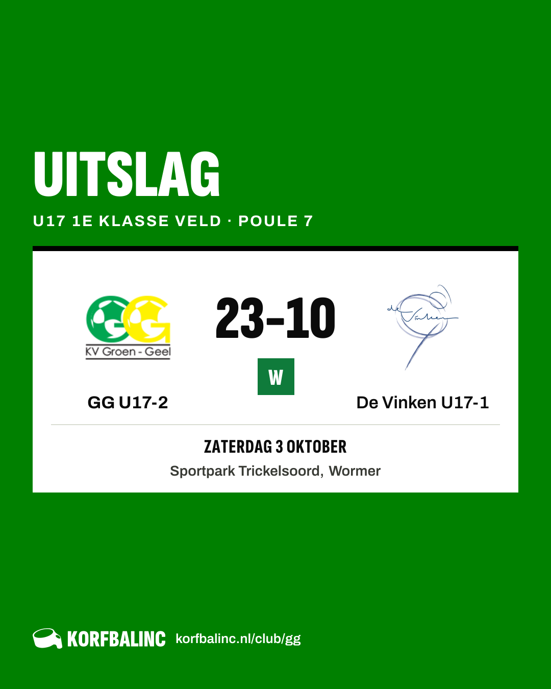 GG U17-2 - De Vinken U17-1
