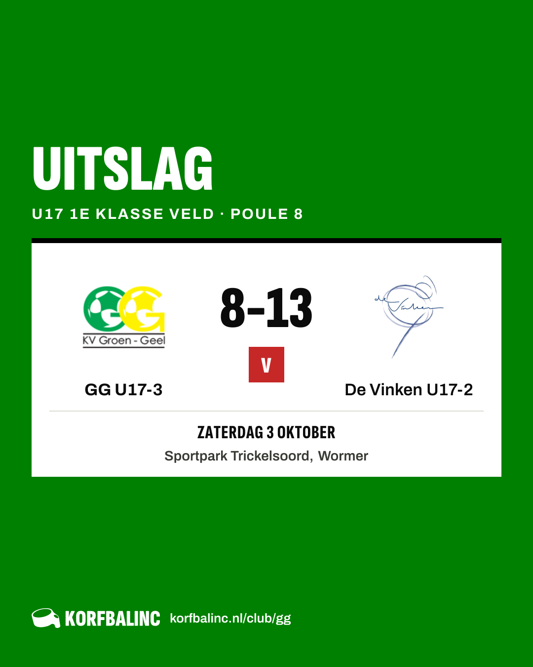 GG U17-3 - De Vinken U17-2