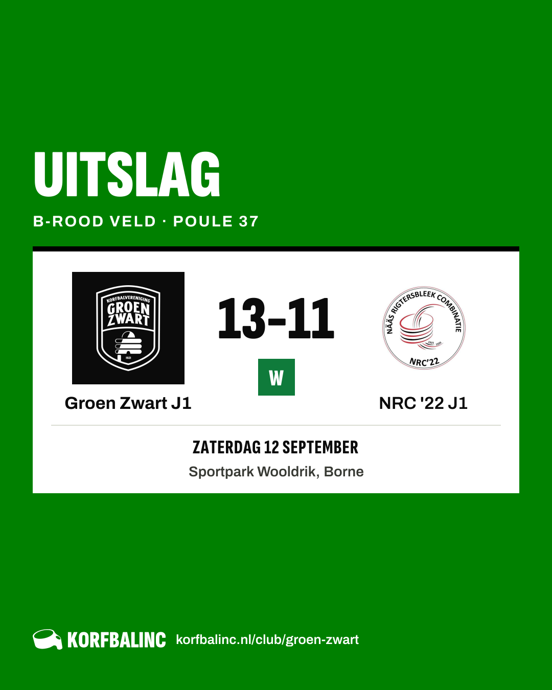 Groen Zwart J1 - NRC '22 J1