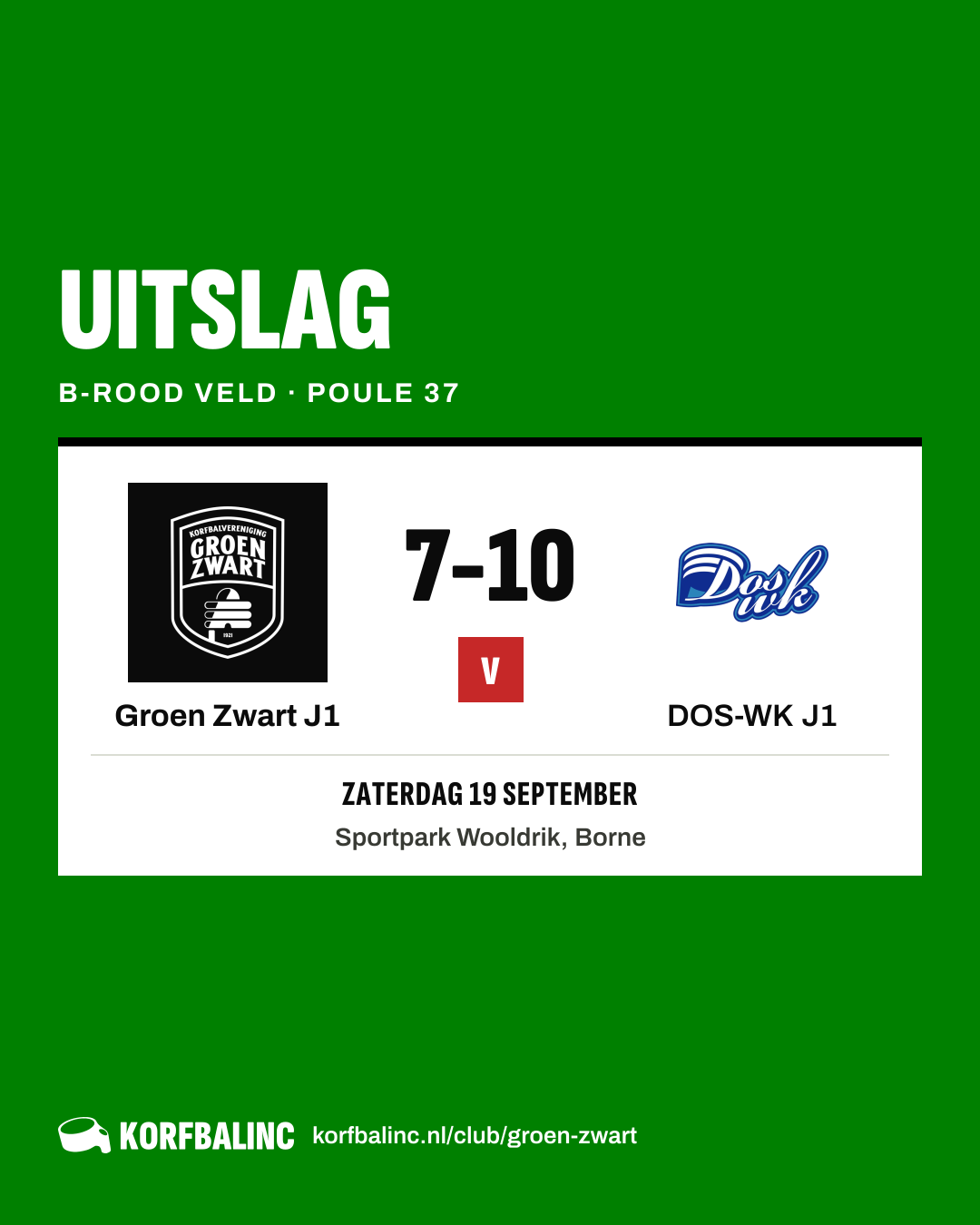 Groen Zwart J1 - DOS-WK J1