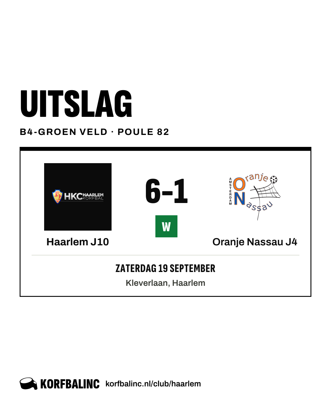 Haarlem J10 - Oranje Nassau J4
