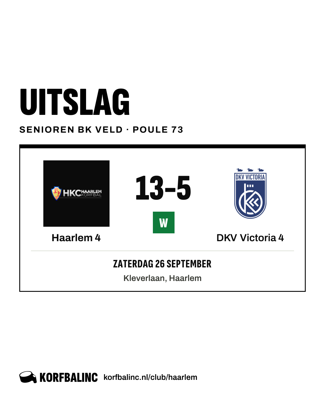 Haarlem 4 - DKV Victoria 4