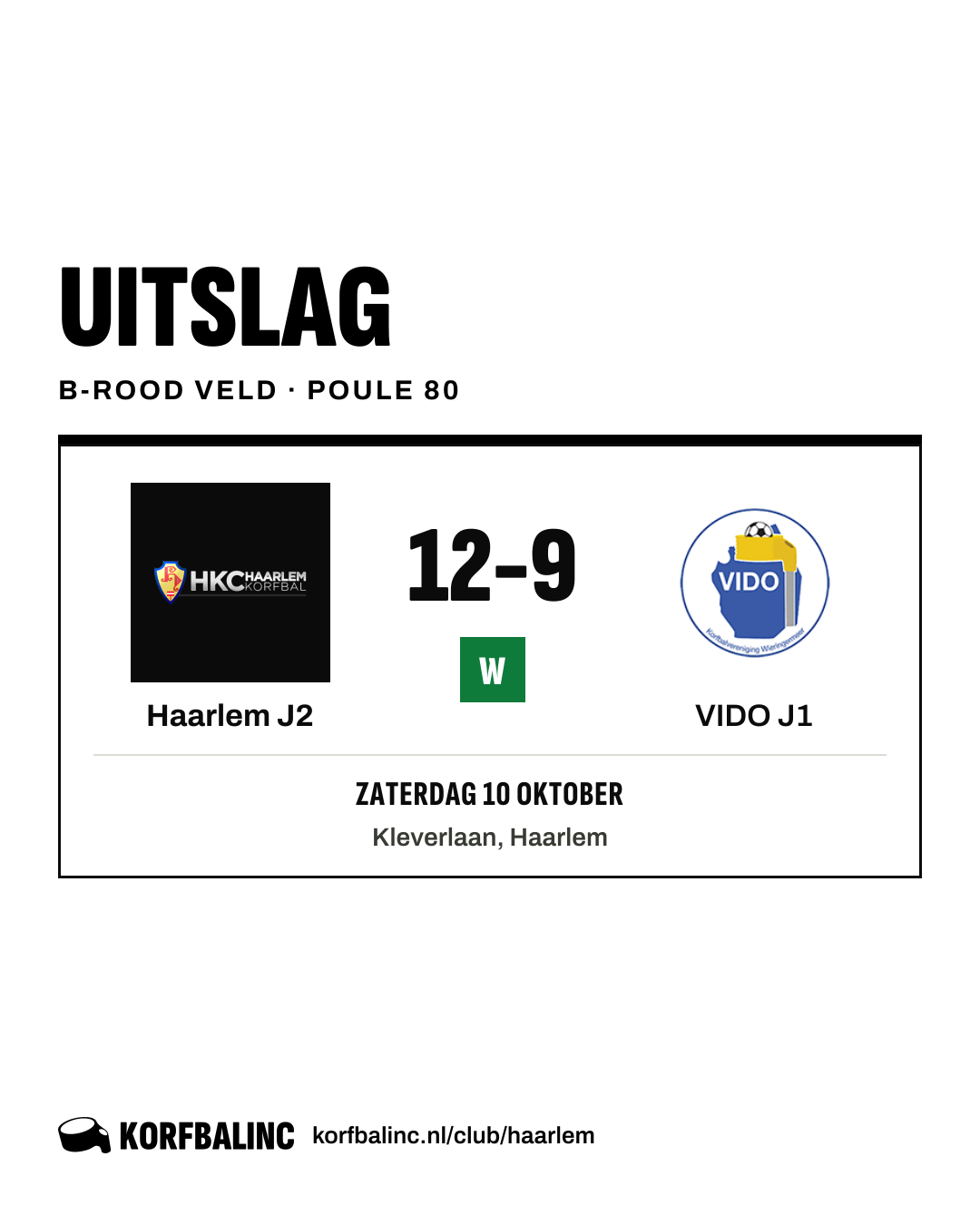 Haarlem J2 - VIDO J1