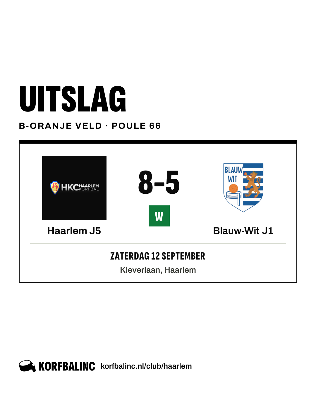 Haarlem J5 - Blauw-Wit J1