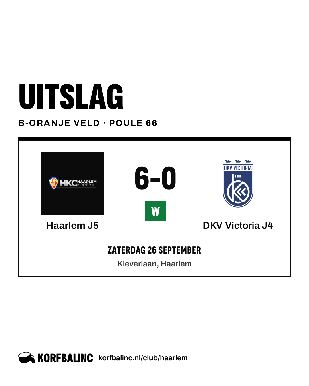 Haarlem J5 - DKV Victoria J4