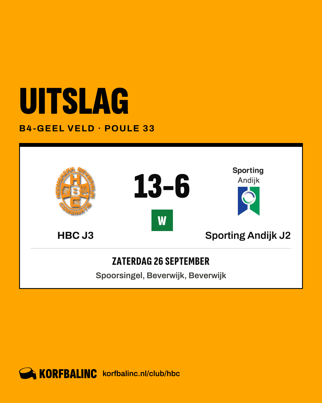 HBC J3 - Sporting Andijk J2
