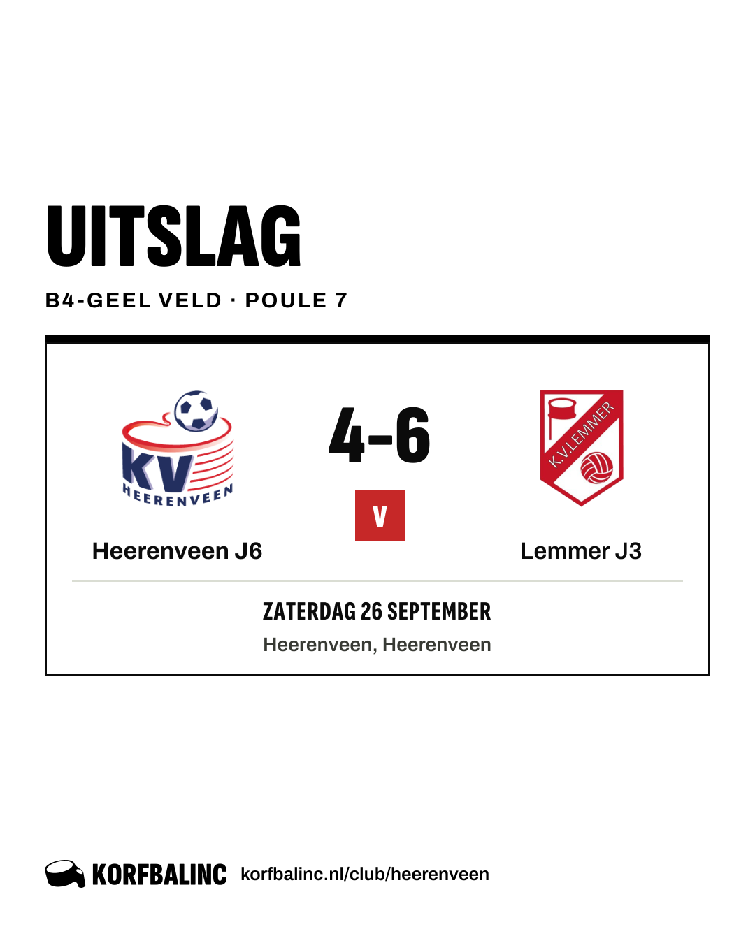 Heerenveen J6 - Lemmer J3