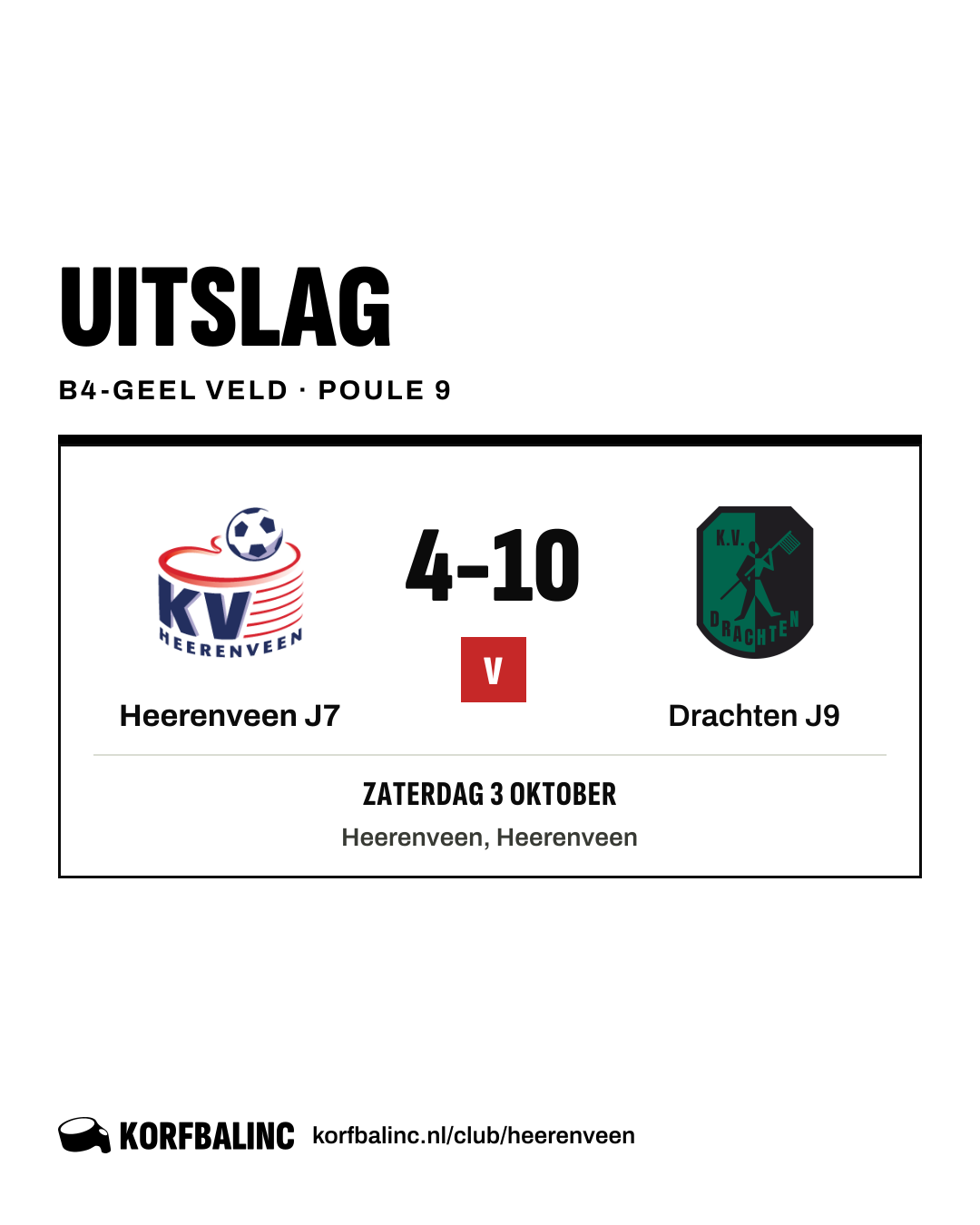 Heerenveen J7 - Drachten J9
