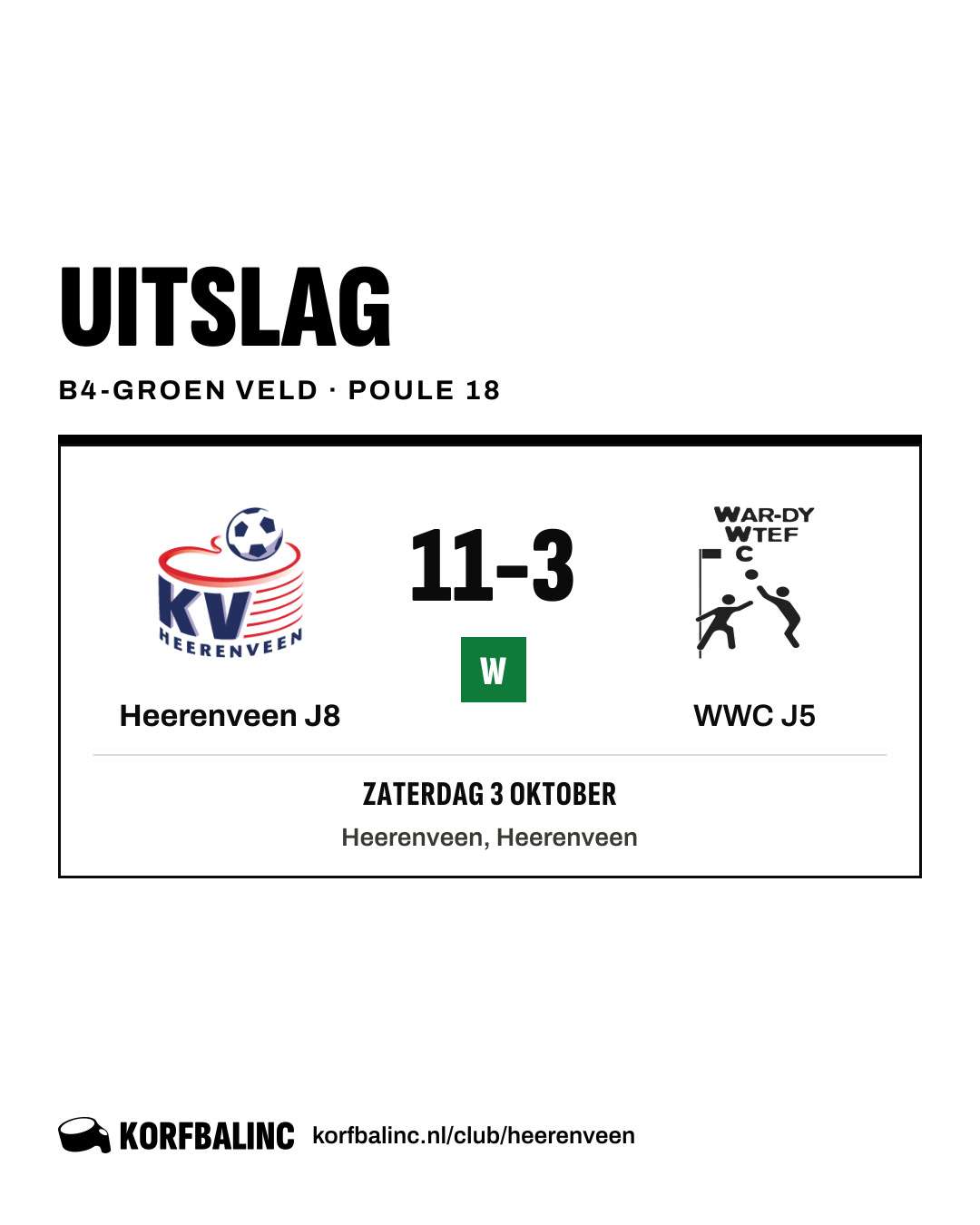 Heerenveen J8 - WWC J5