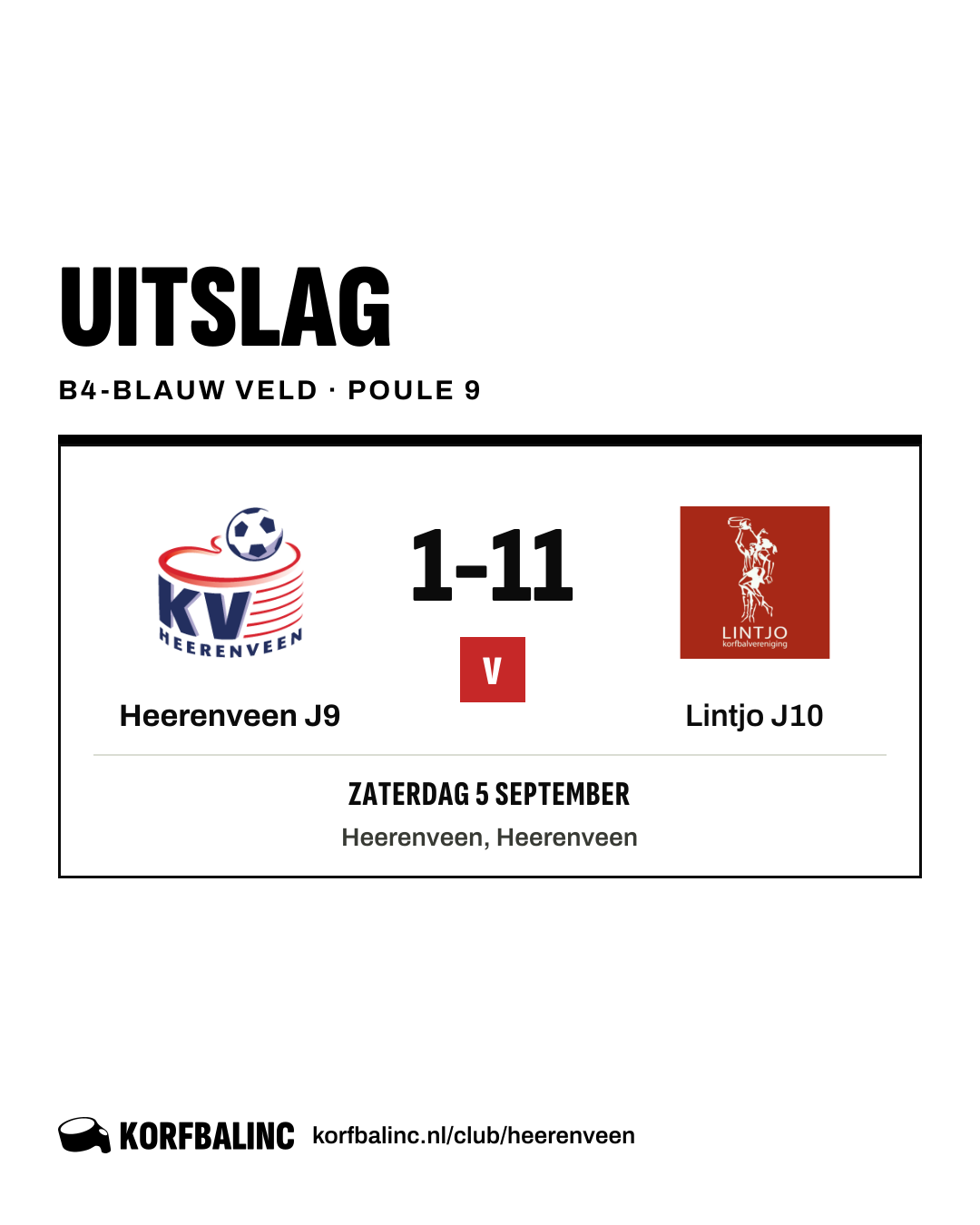 Heerenveen J9 - Lintjo J10