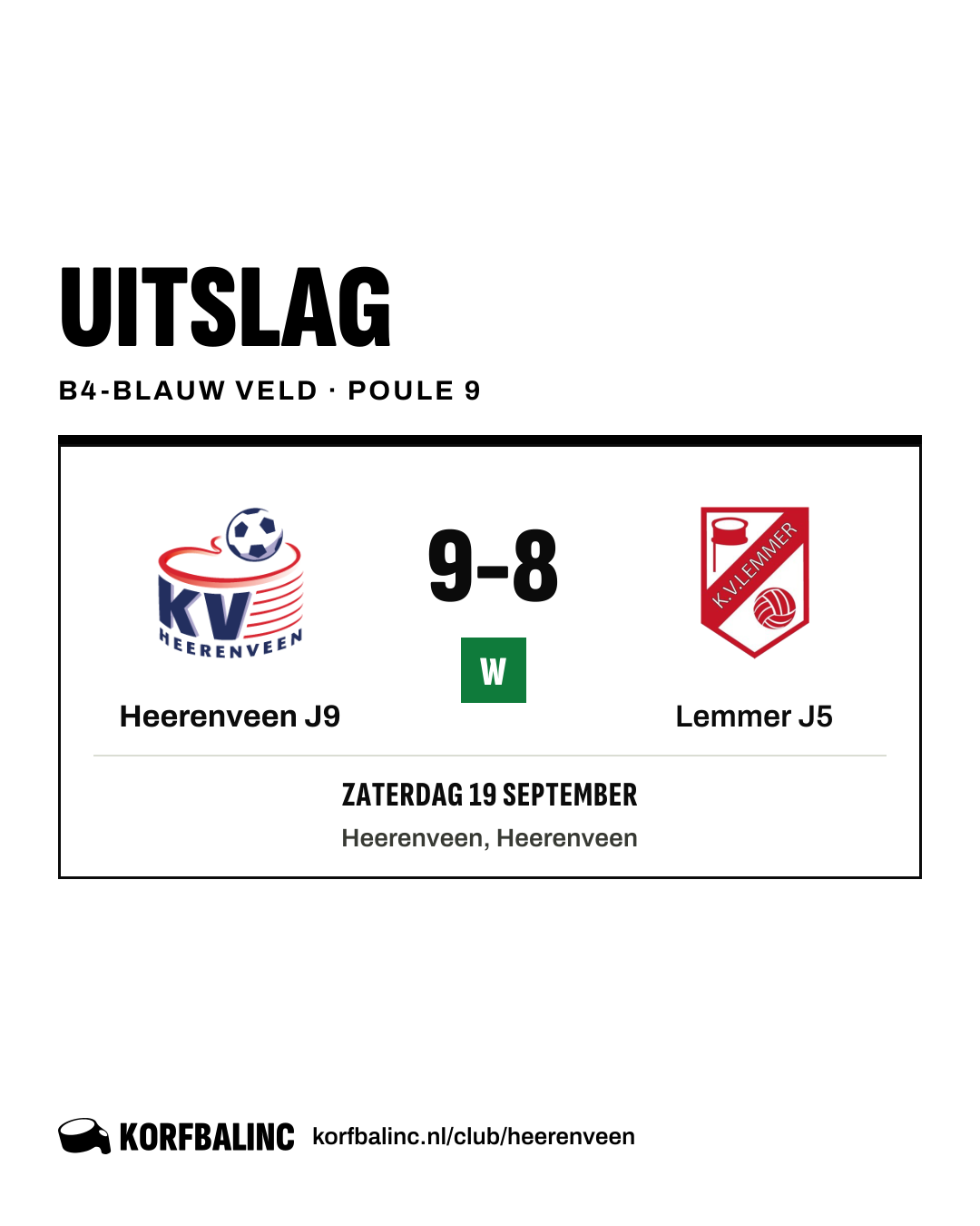 Heerenveen J9 - Lemmer J5