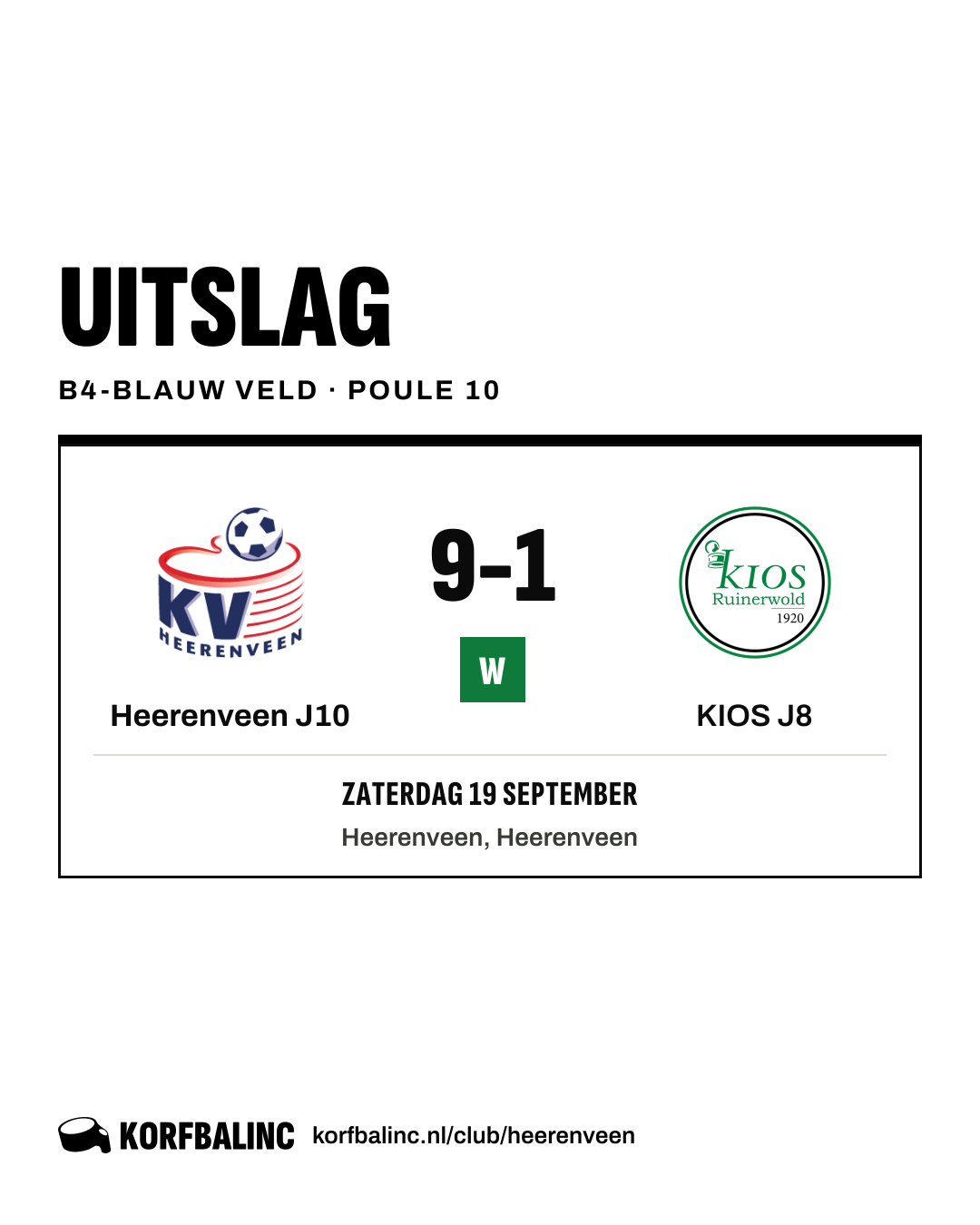 Heerenveen J10 - KIOS J8
