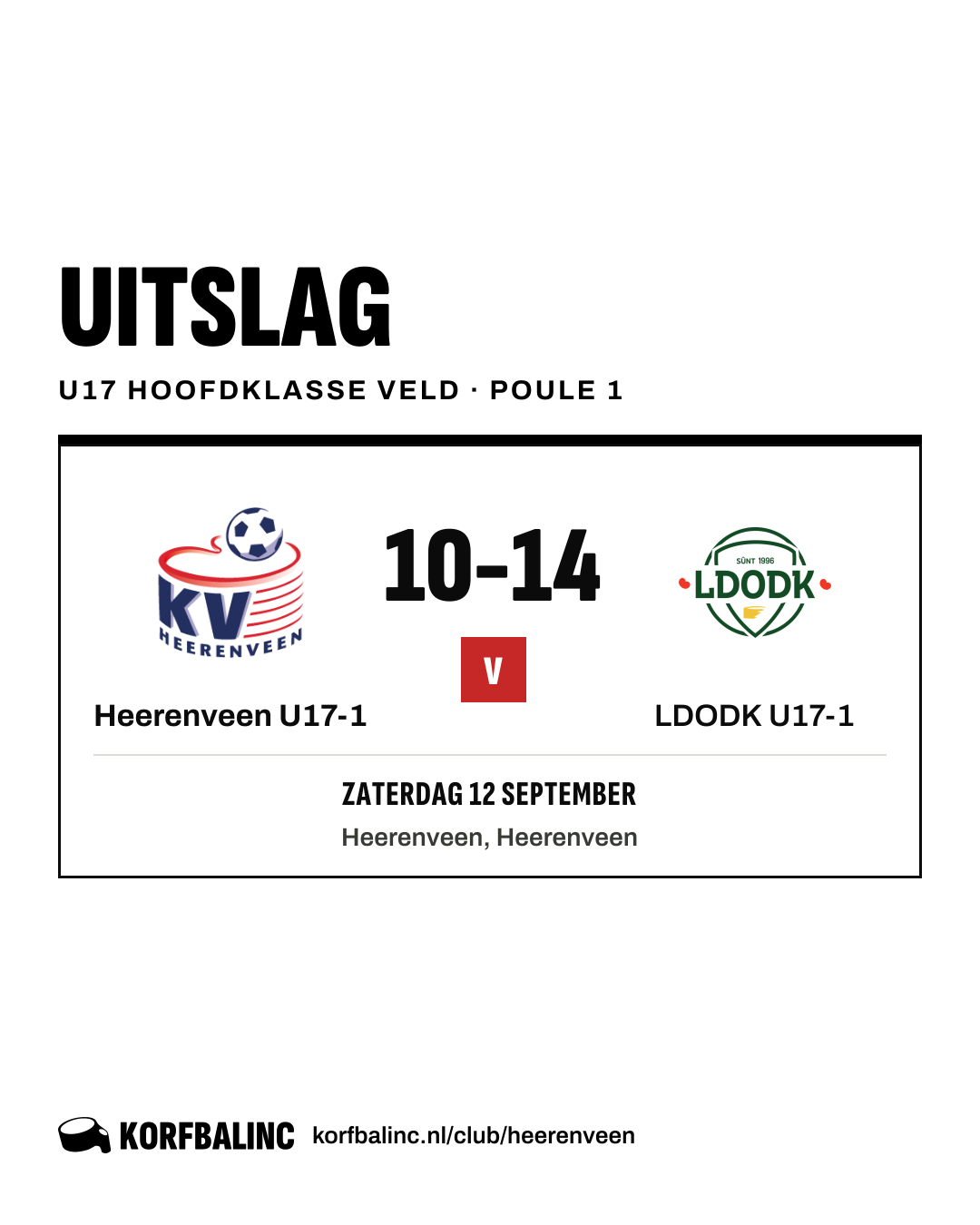 Heerenveen U17-1 - LDODK U17-1