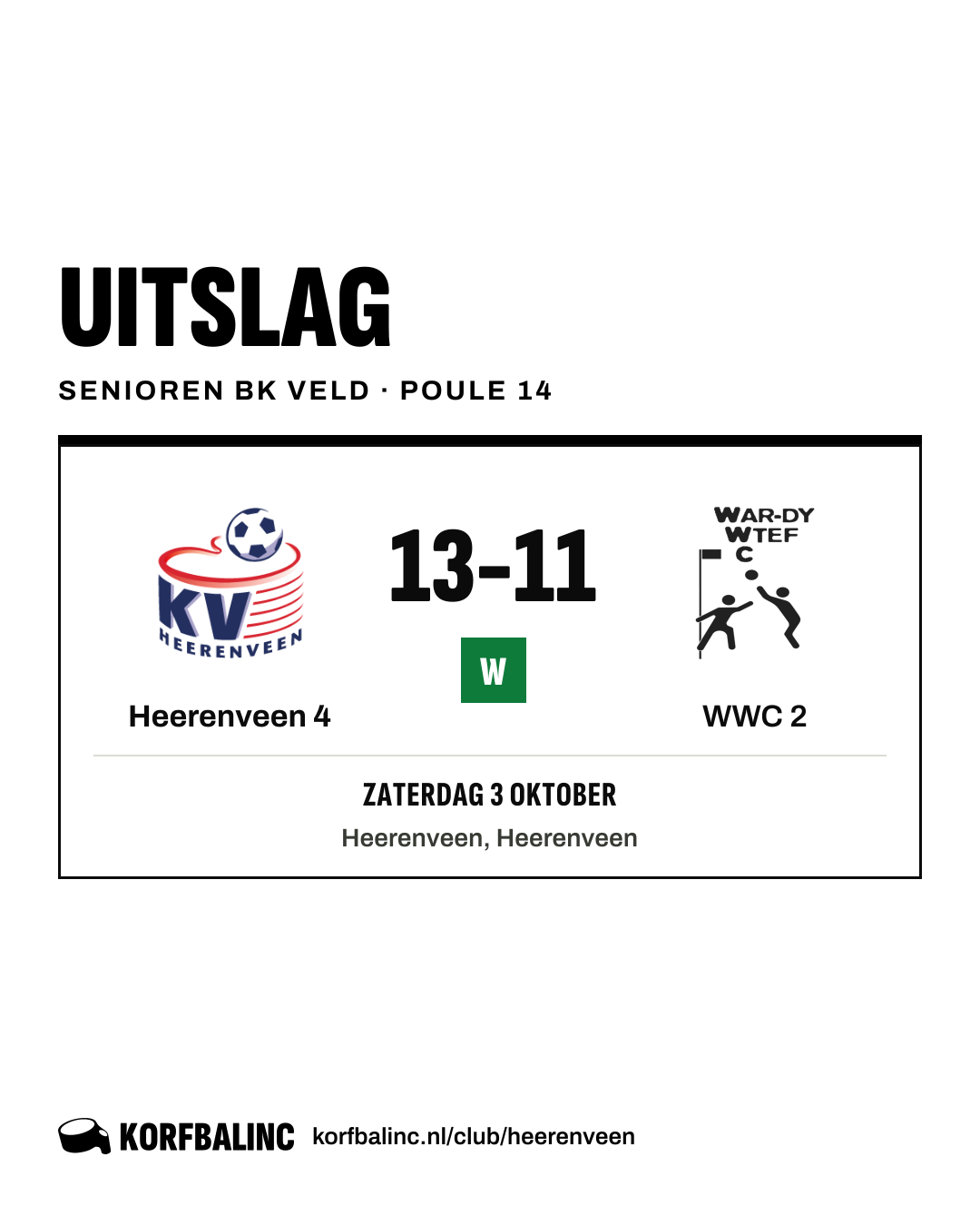 Heerenveen 4 - WWC 2