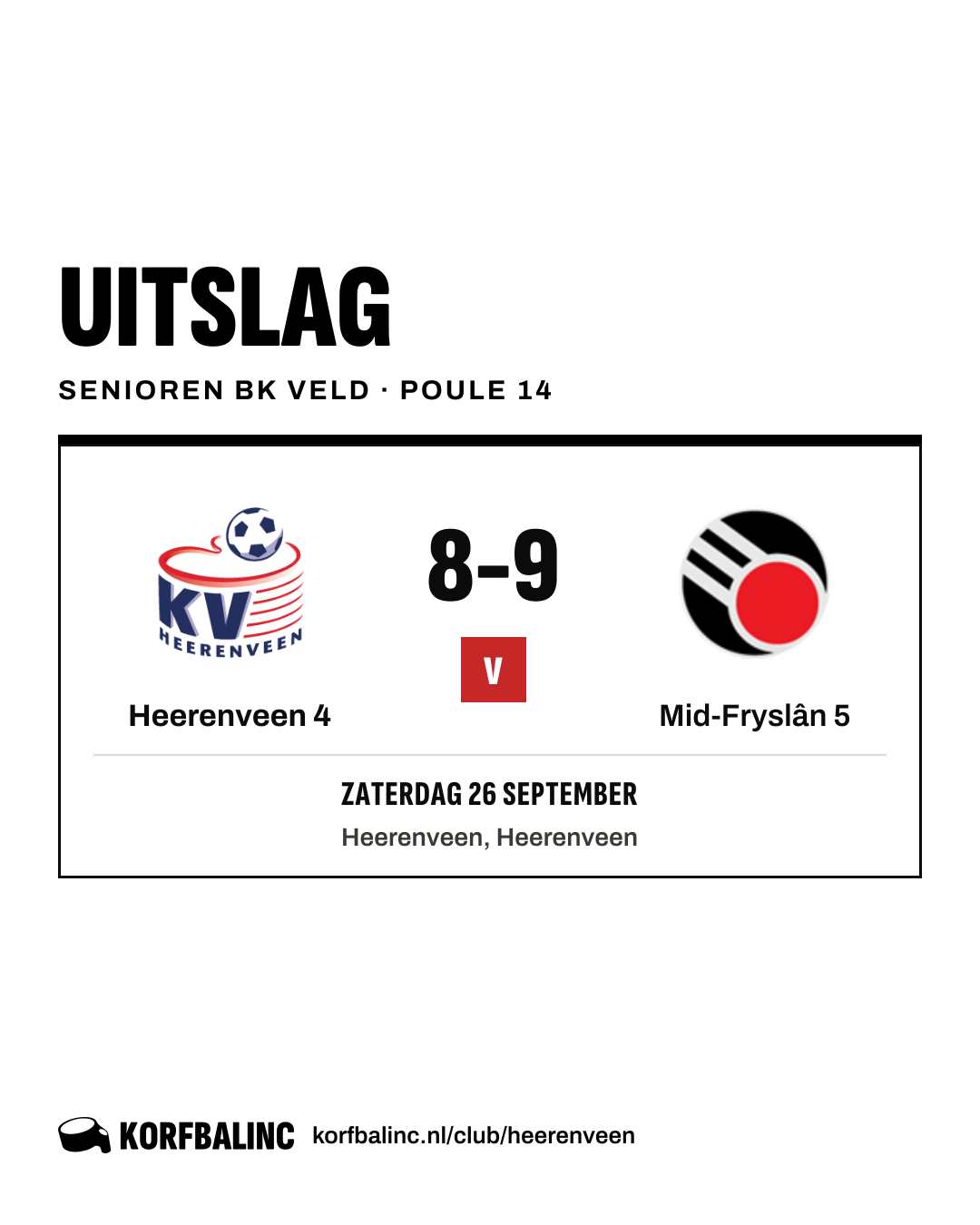 Heerenveen 4 - Mid-Fryslân 5