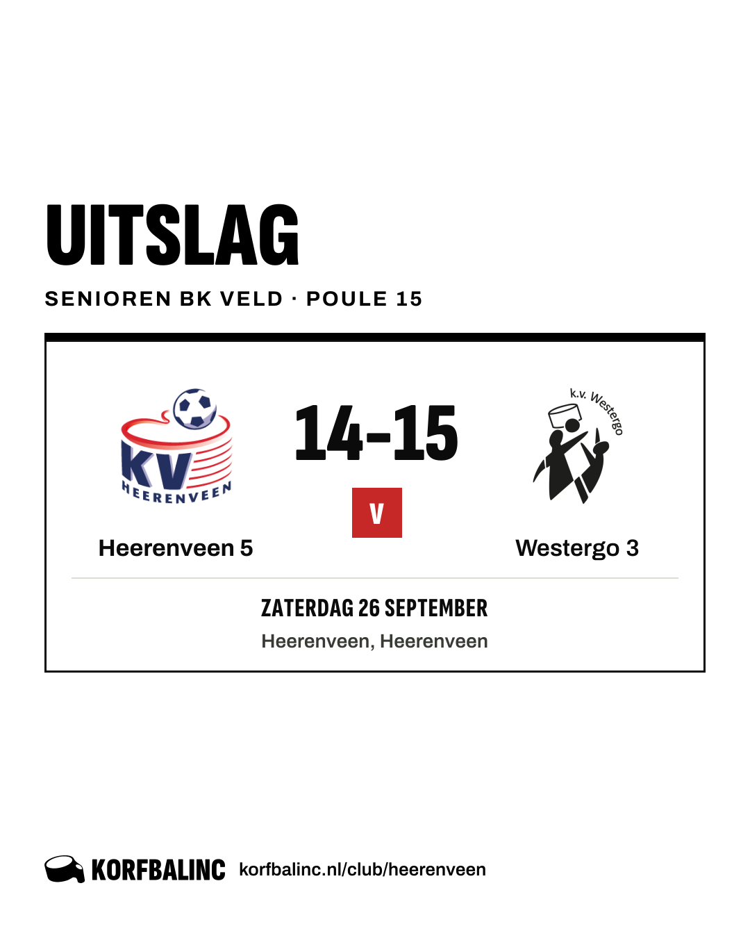 Heerenveen 5 - Westergo 3