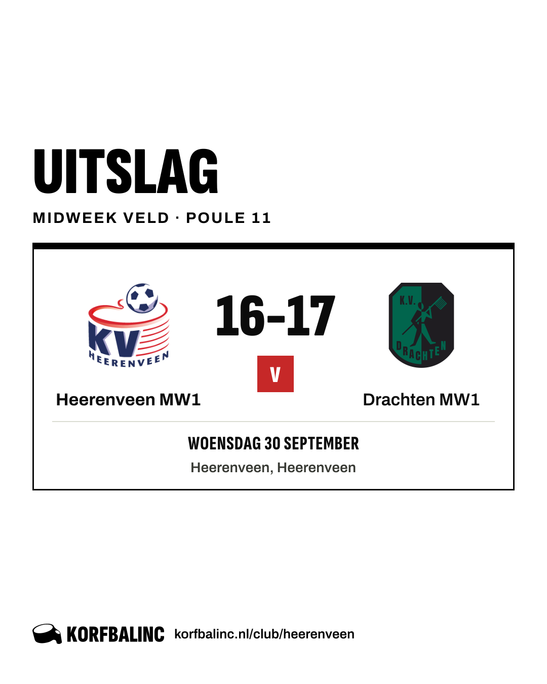 Heerenveen MW1 - Drachten MW1