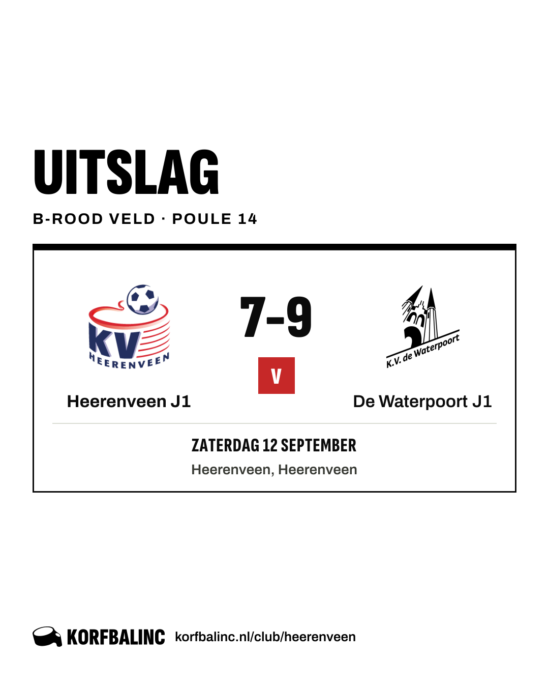 Heerenveen J1 - De Waterpoort J1