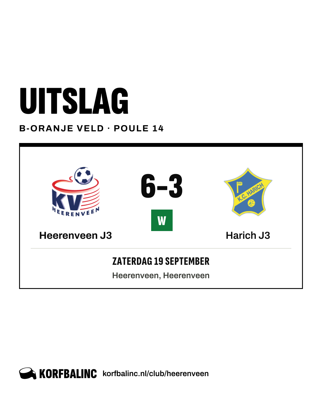Heerenveen J3 - Harich J3