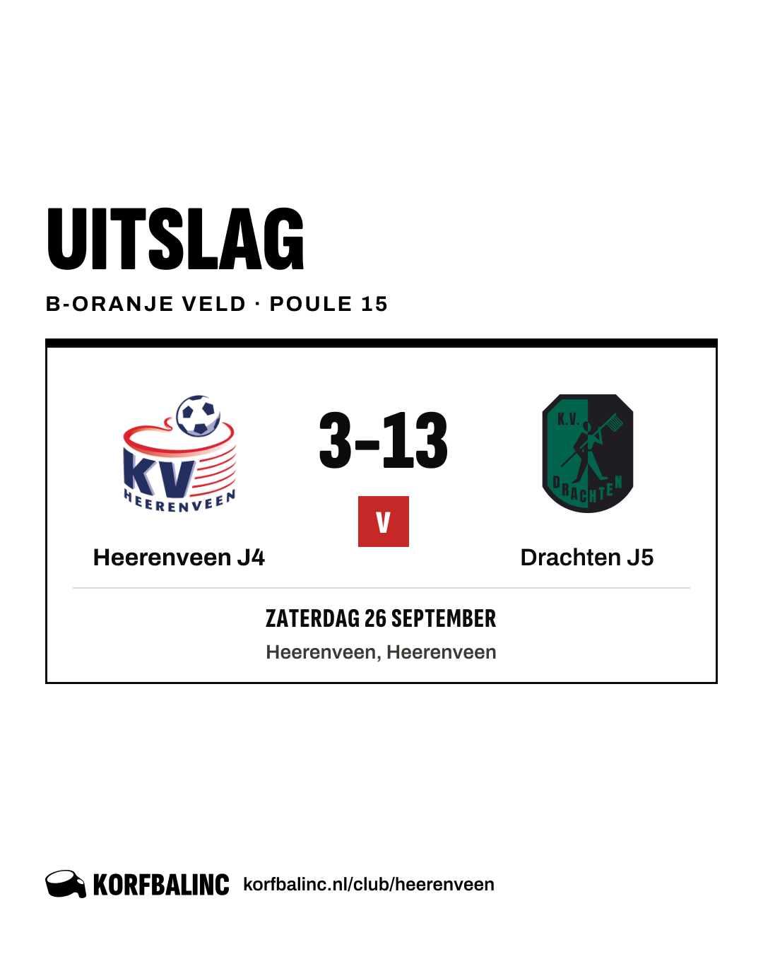Heerenveen J4 - Drachten J5