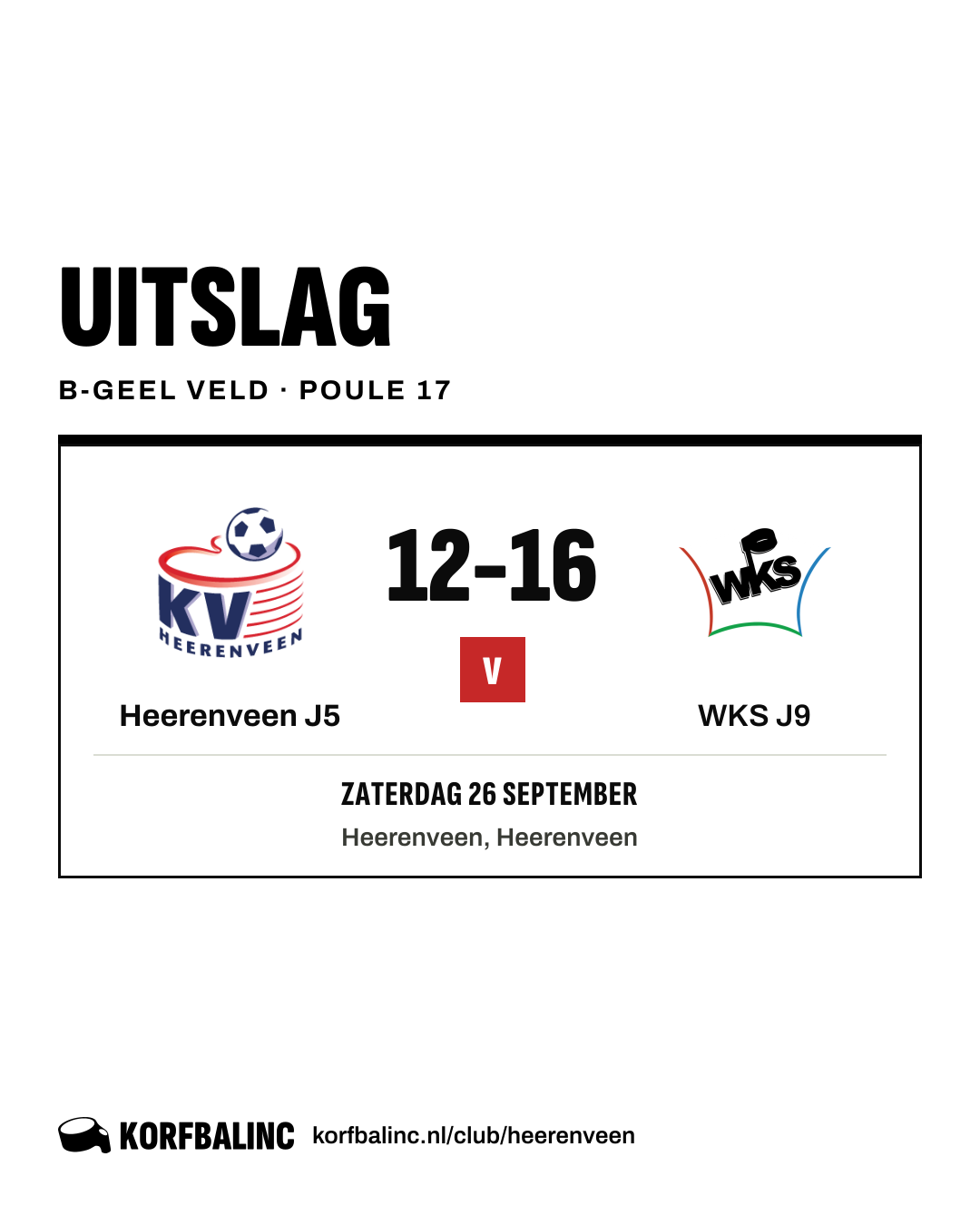 Heerenveen J5 - WKS J9