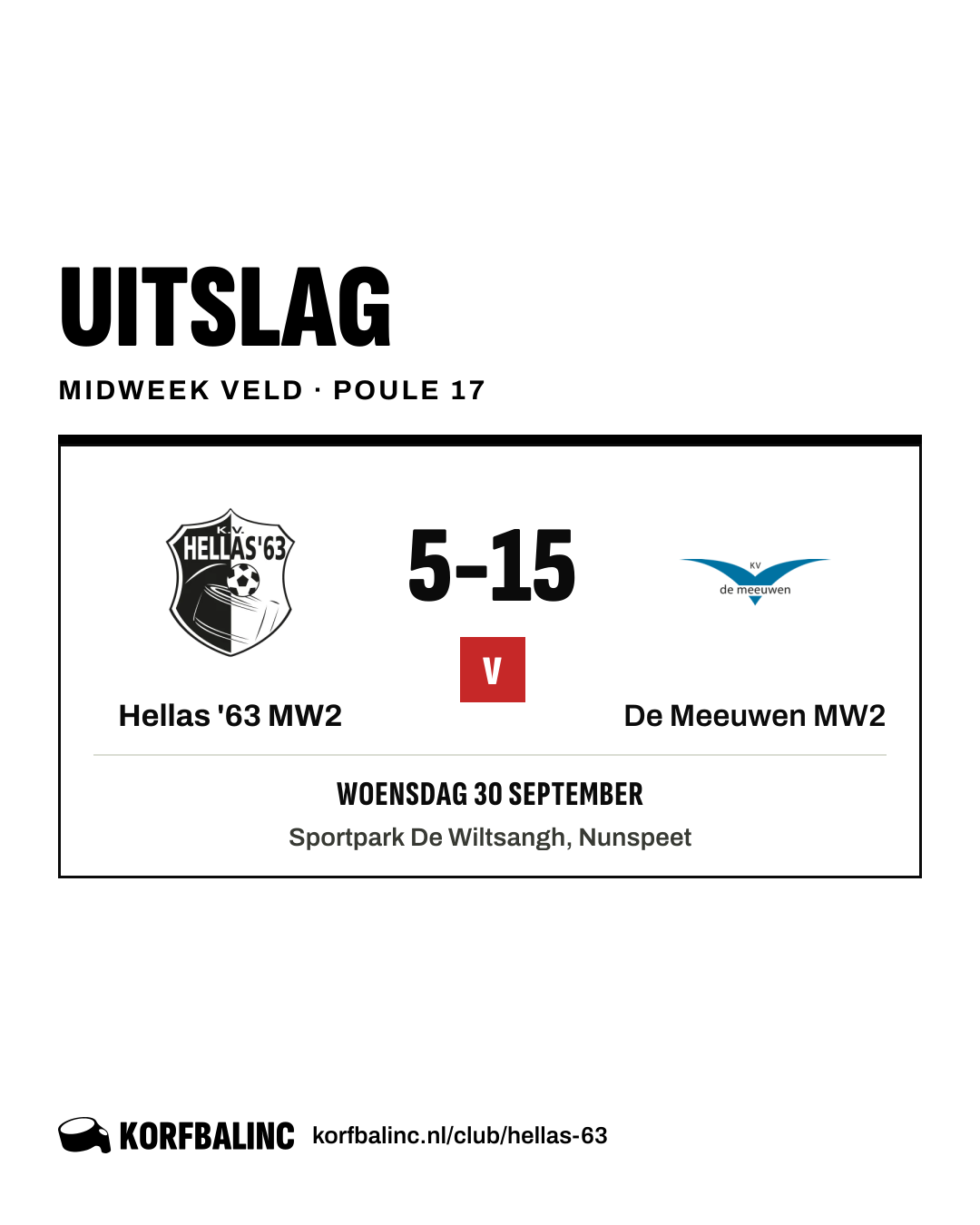 Hellas '63 MW2 - De Meeuwen MW2
