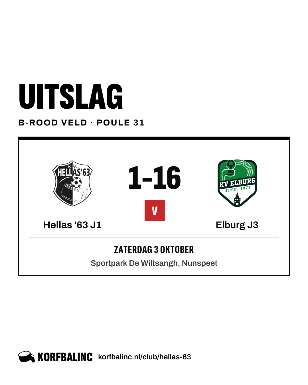 Hellas '63 J1 - Elburg J3