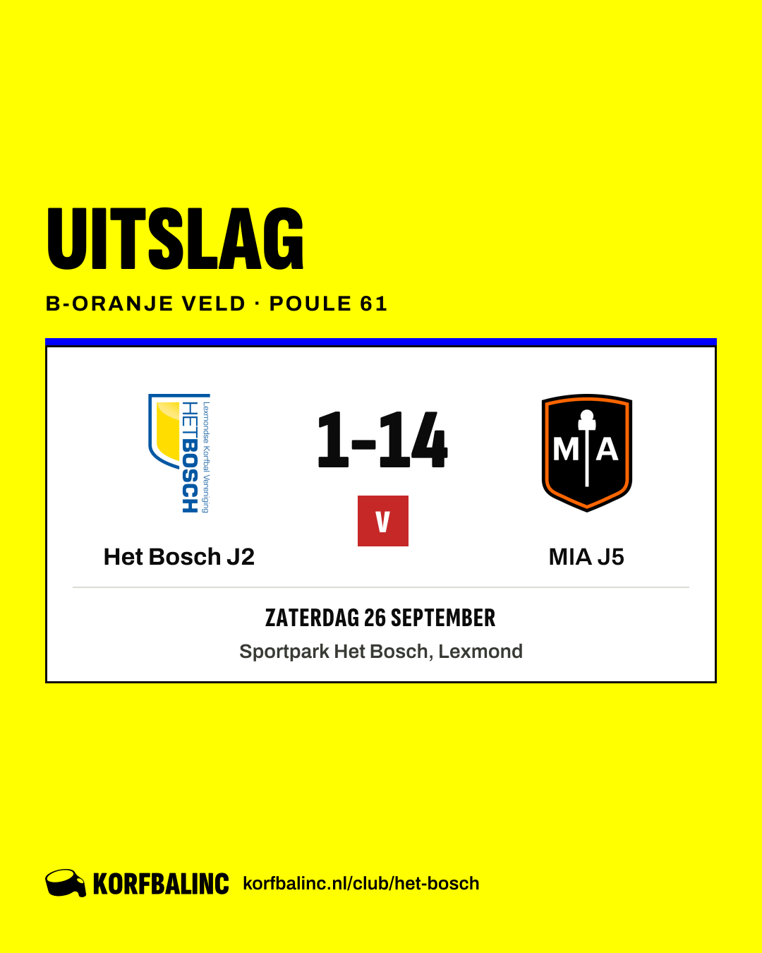 Het Bosch J2 - MIA J5