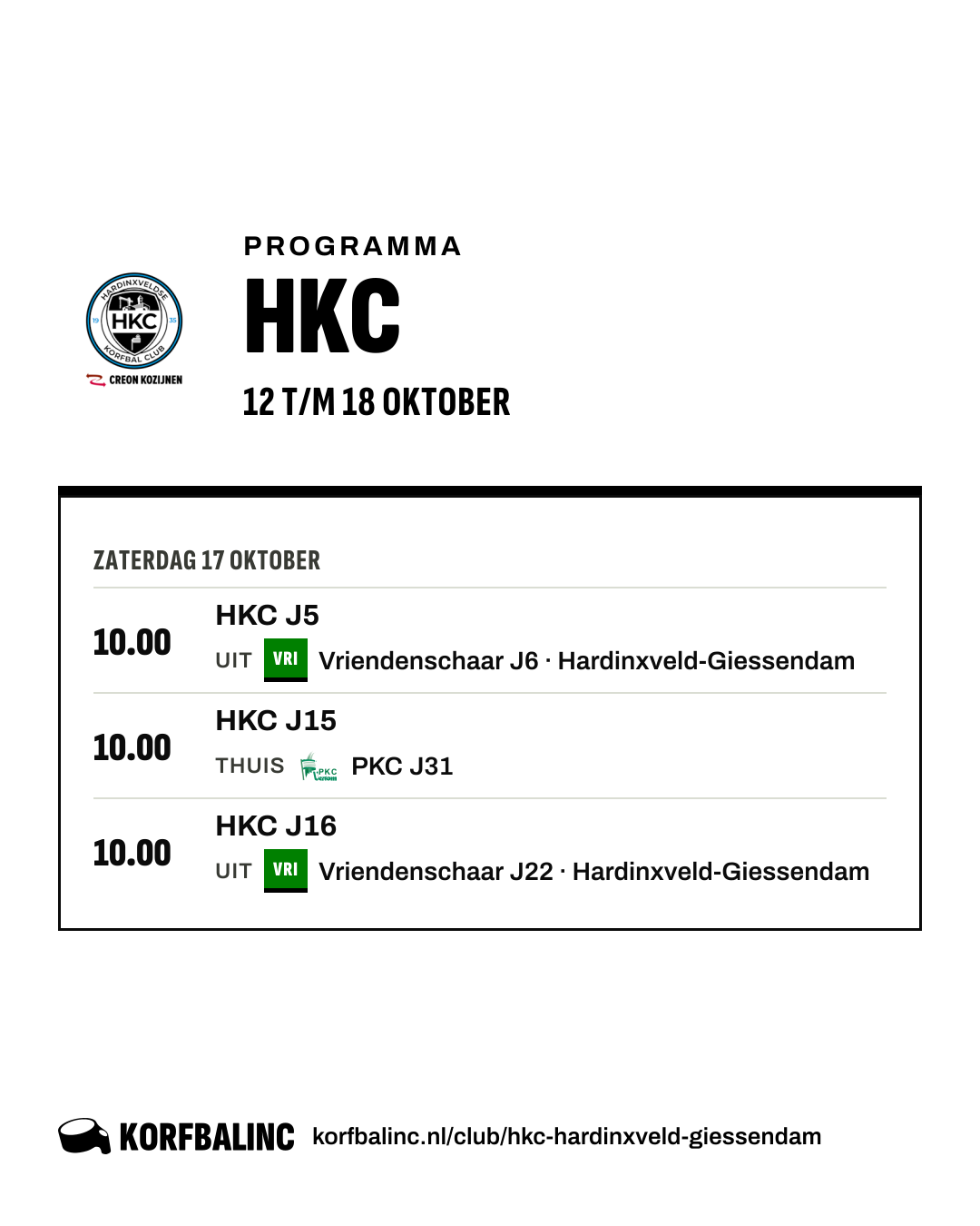 Uitslagen HKC