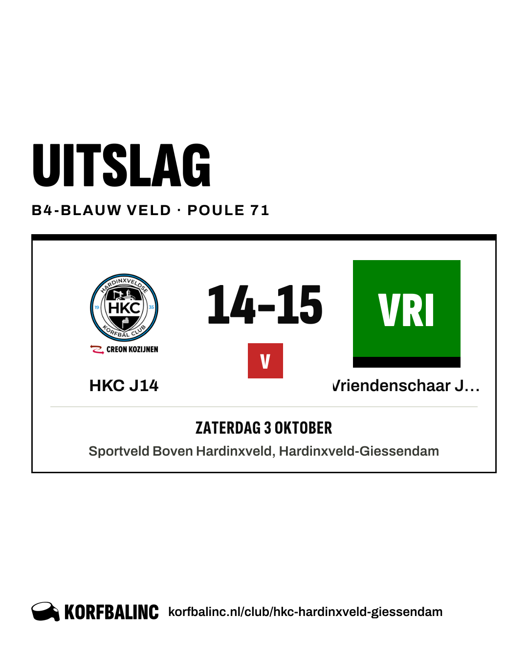 HKC J14 - Vriendenschaar J18