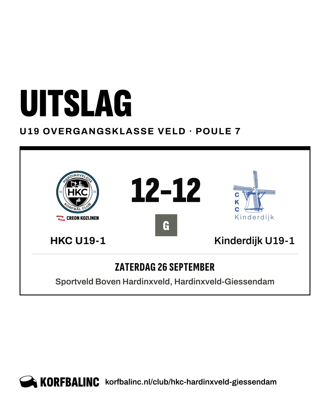HKC U19-1 - Kinderdijk U19-1