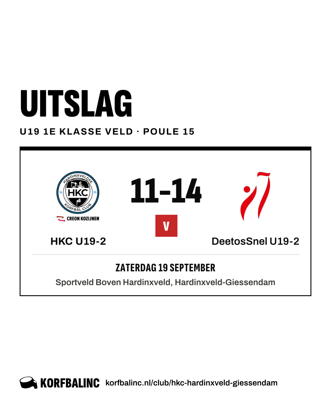 HKC U19-2 - DeetosSnel U19-2