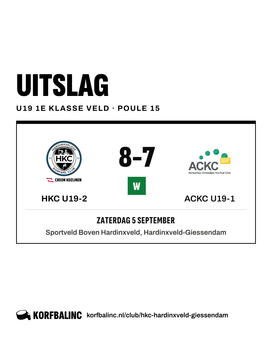 HKC U19-2 - ACKC U19-1